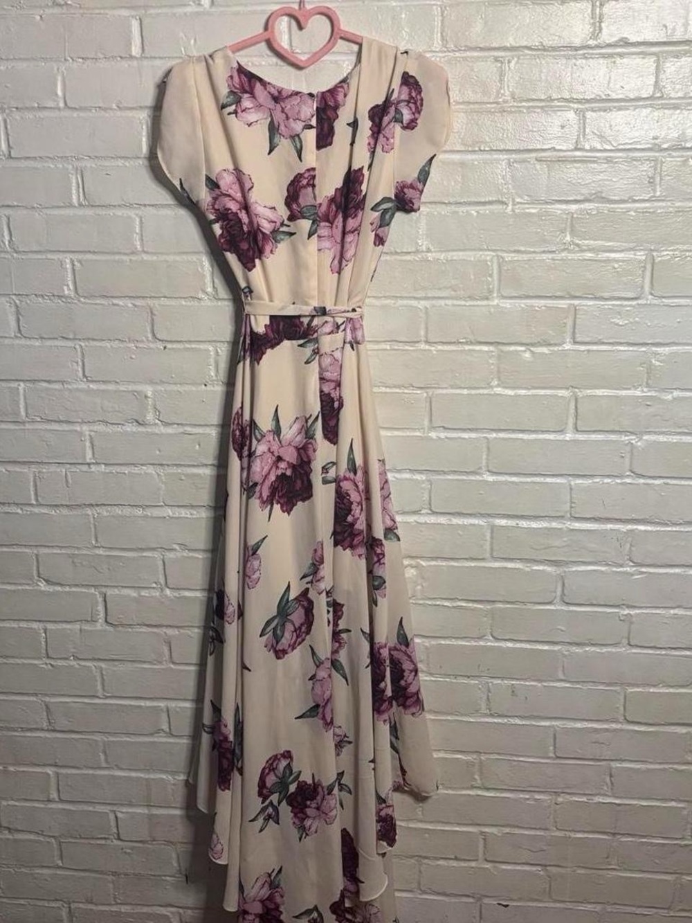 purple floral midi dress with tie waist - lulus #floraldress #midi - Picture 3 of 3